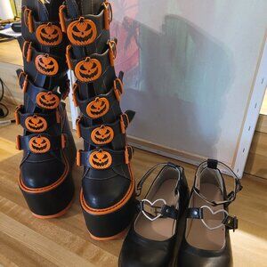 Goth Halloween Shoes and Boots bundle